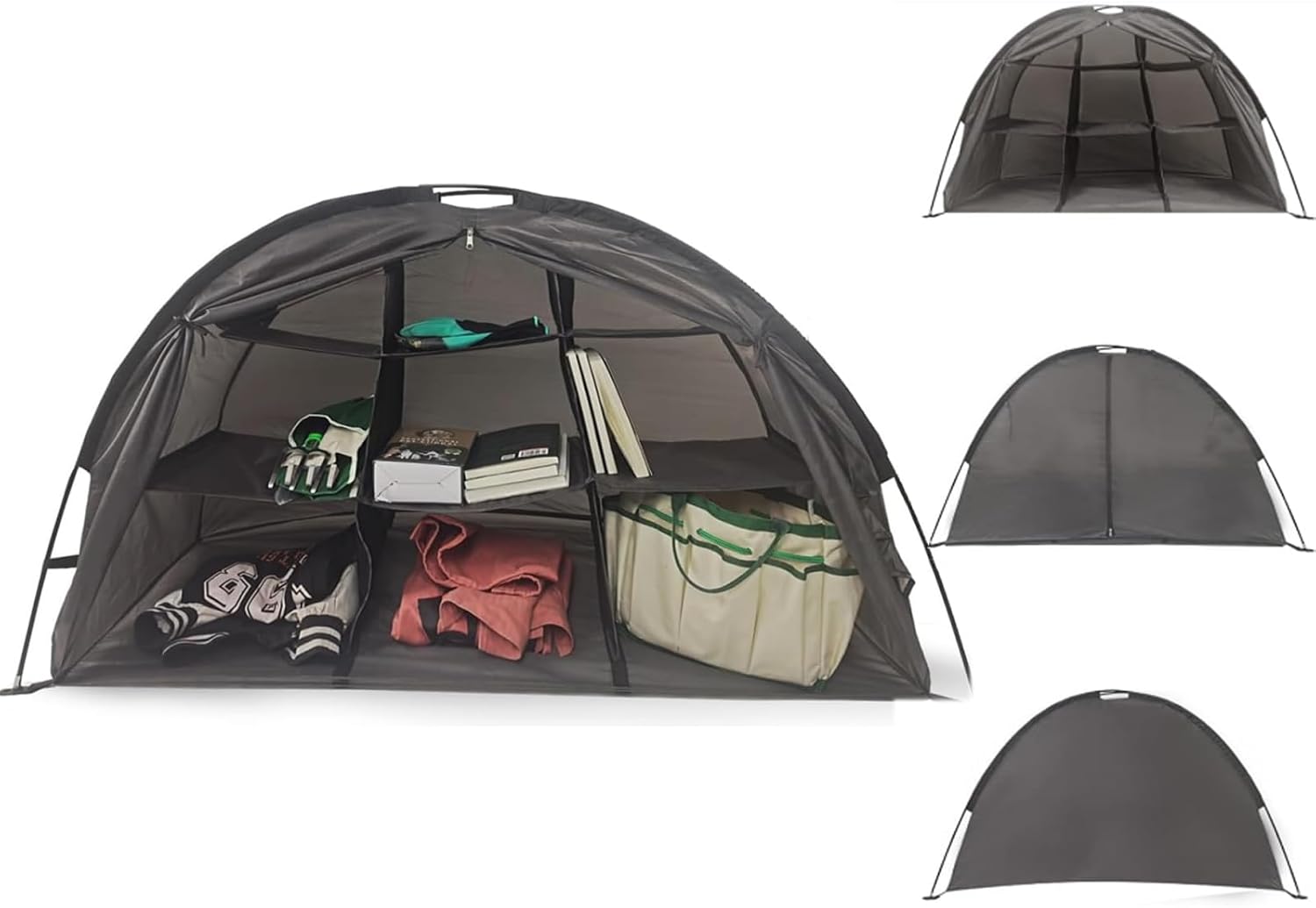 9-Shelf Storage RV Shoe Organizer Tent，Outdoor Storage Tent with Zippered Flap, 9-Shelf Storage