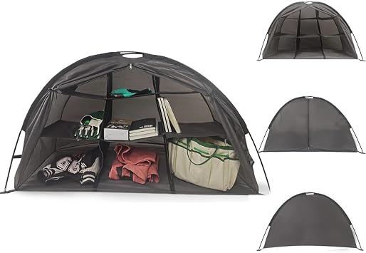 9-Shelf Storage RV Shoe Organizer Tent,Outdoor Storage Tent with Zippered Flap, 9-Shelf Storage