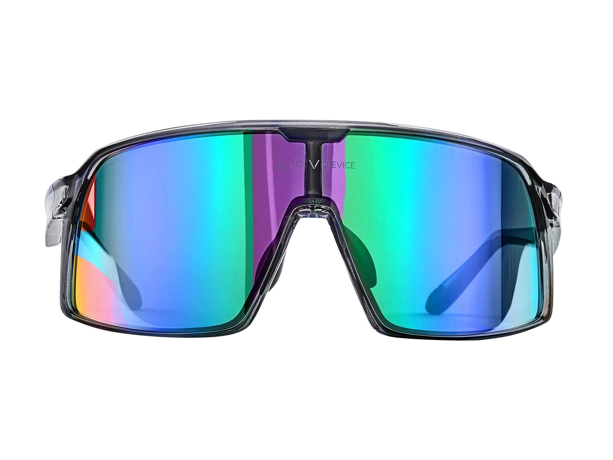 Black Crevice Gafas deportivas negras I Gafas unisex con lentes cilíndricas + funda y bolsa de microfibra I Gafas deportivas con 100% protección UV I Gafas deportivas con almohadillas nasales de goma