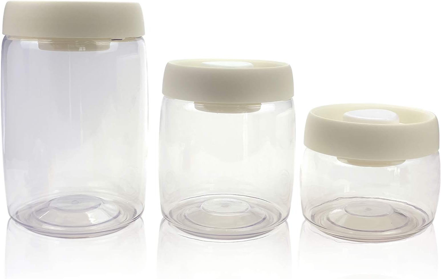 Vintage Metal Potato Onion Garlic Bins Cream White Set of 3, Farmhouse Kitchen Storage Canisters Jars Pots Containers with Lids, Keep Fresh and Tasty (Cream white) (Black)