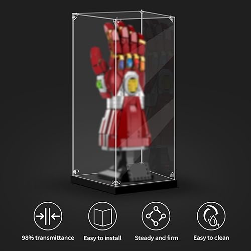 Miniatura 2 de Vitrina acrílica para Lego Gauntlet 76191 Infinity Gauntlet y 76223 Nano Guantelete, 6.3 x 6.3 x 13.8 pulgadas (6.3 x 6.3 x 13.8 in), protege tus