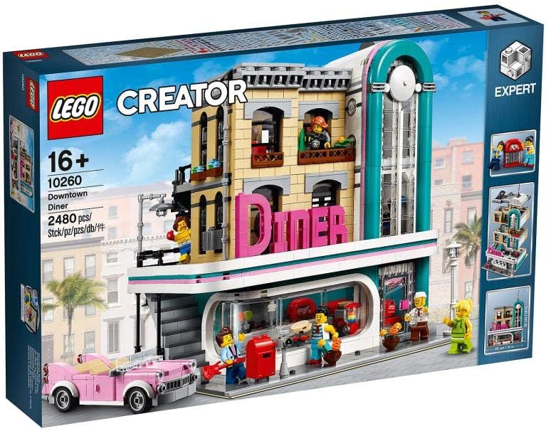 Creator Expert Downtown Diner 10260 Building Kit, Model Set and Assembly Toy for Kids and Adults (2480 Pieces)