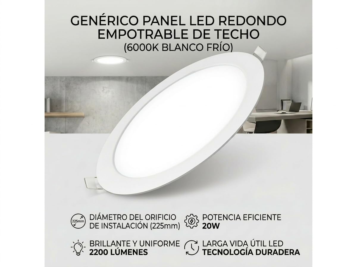 Genérico Led panel 20w 6000k Pack 10