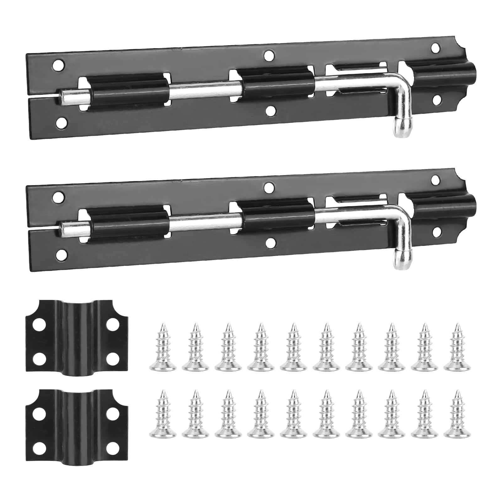 smtfctyDoor Lock Bolt 2 Pack 8 Inch(200mm) Stainless Steel Heavy Duty Door Latch Gate Latch Sliding Bolt for Bathroom Door Lock Loft Hatch Catch Window Furniture Pet Gate Lock with Screws