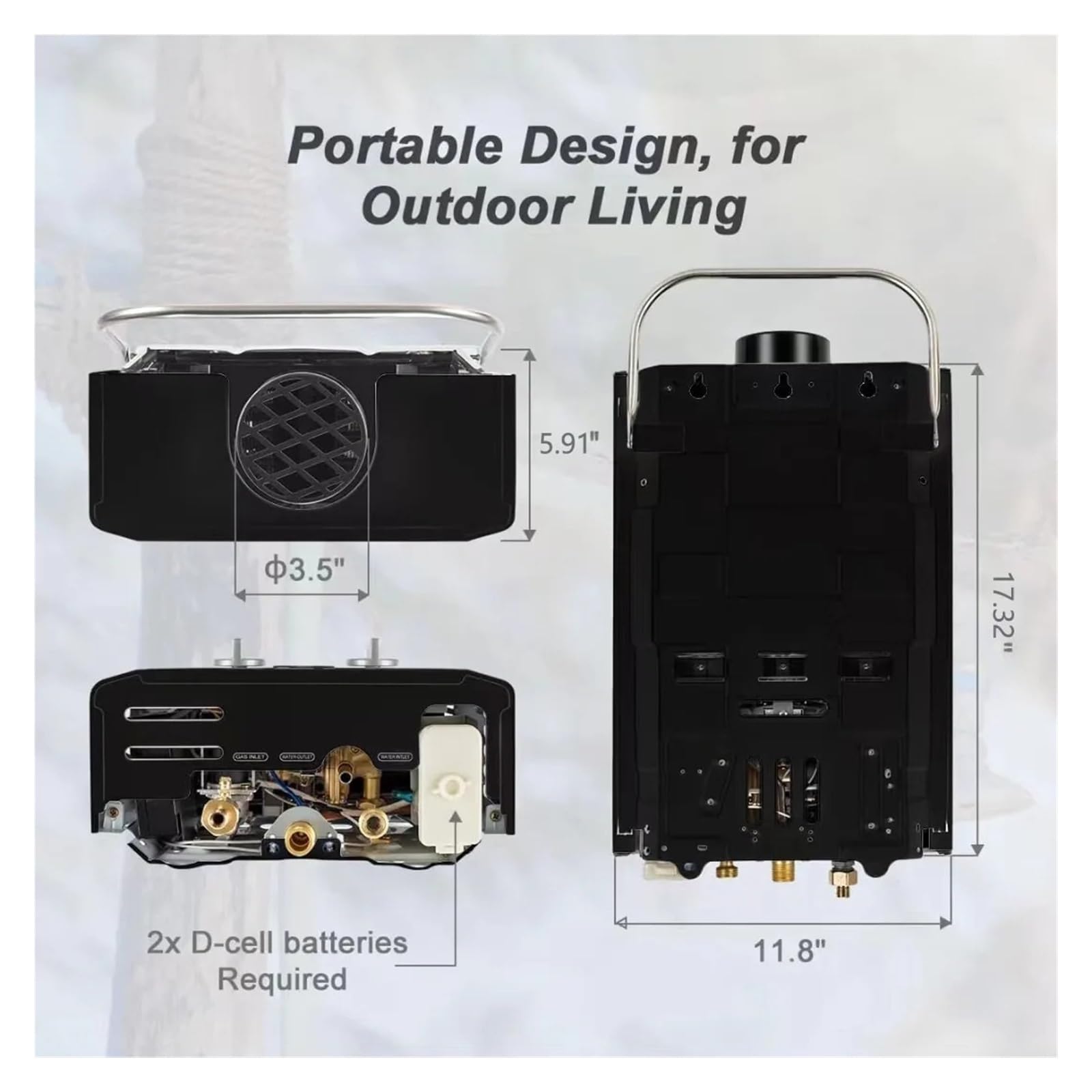 Amazon.co.jp: 瞬間湯沸かし器 7L ポータブル給湯器プロパン給湯