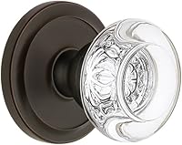 Vista 2 de Grandeur 820165 Roseta circular de privacidad con pomo de cristal burdeos en peltre antiguo, 2.375