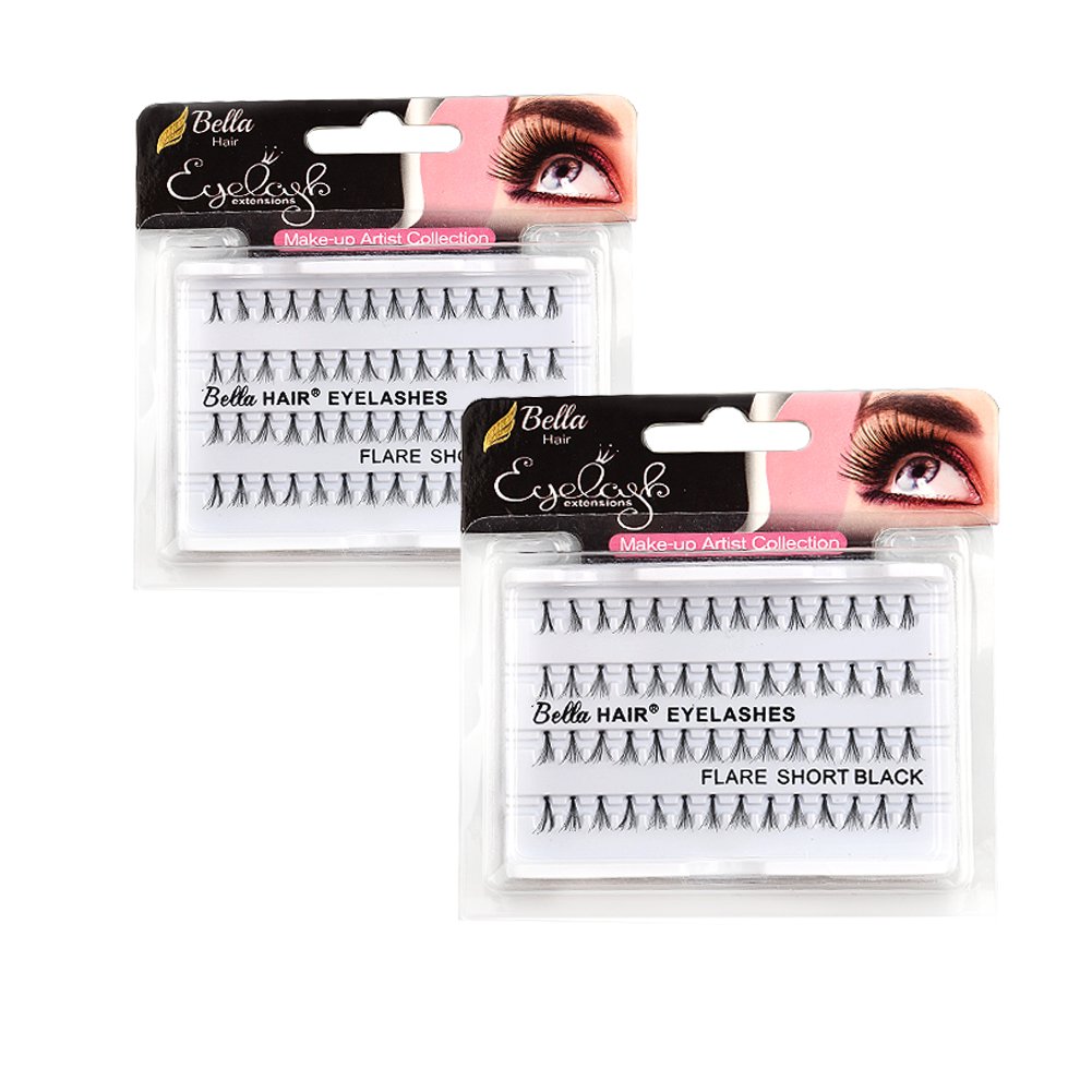 8mm Short Flare Individual Eyelashes C Curl Pack of 2 by Bella Hair