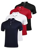 4 Pack Golf Polo Shirts for Men Multipacks Quick Dry Short Sleeve Collared Shirt Slim Fit Casual Polos Shirt