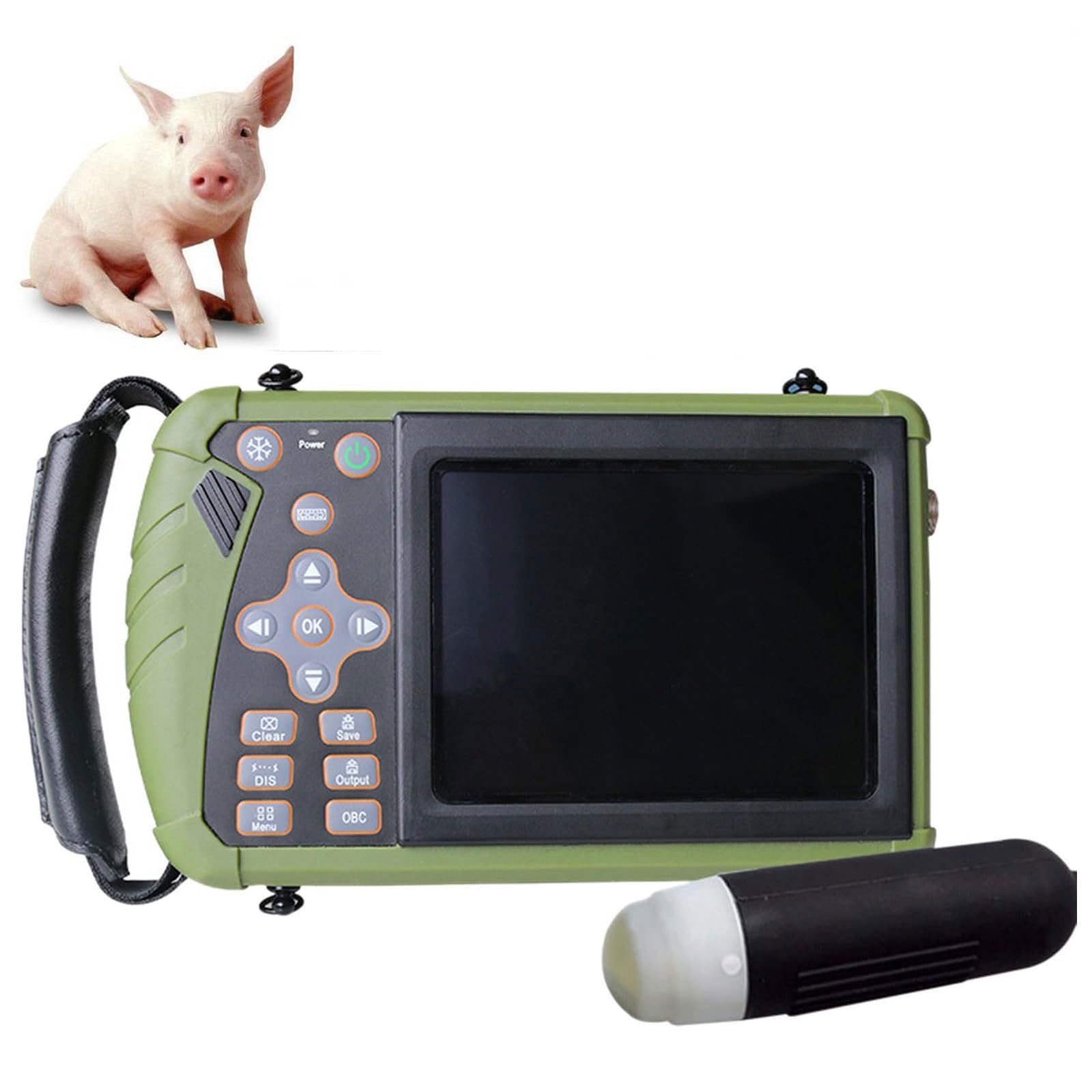 Ecógrafo Veterinario Portátil Para Control De Gestación Detector De Ultrasonido Veterinario De Mano Pantalla LED 5.6" Con Sonda 3.5 Mhz Para La Gestación De Cerdos Y Ovejas(Pigs and Sheep)