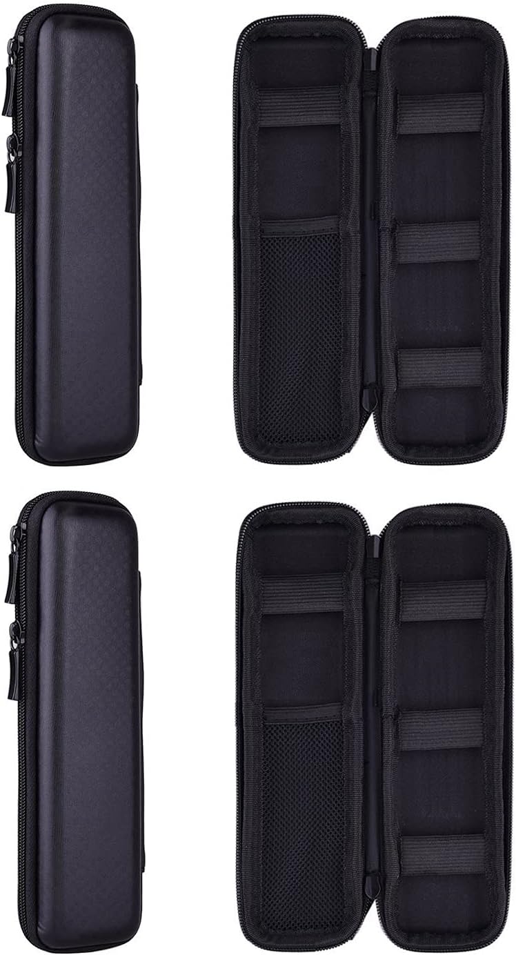 navor 2 Pack Premium PU Leather Holder Case Compatible with iPad Pro Pencil/for Samsung Stylus Pen/for Surface Pen, Black Carrying Bag Sleeve Pouch Cover