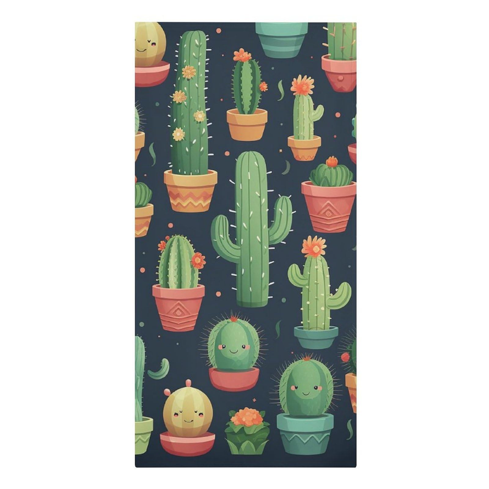 QMNLKH Cactus Seamless Illustration Beach Towel for Women, Large Microfiber Pool Towel for Men, Absorbent Swim Towels for Home, Lightweight Bath Towels for Camping, Yoga, 30.3"x61.4"