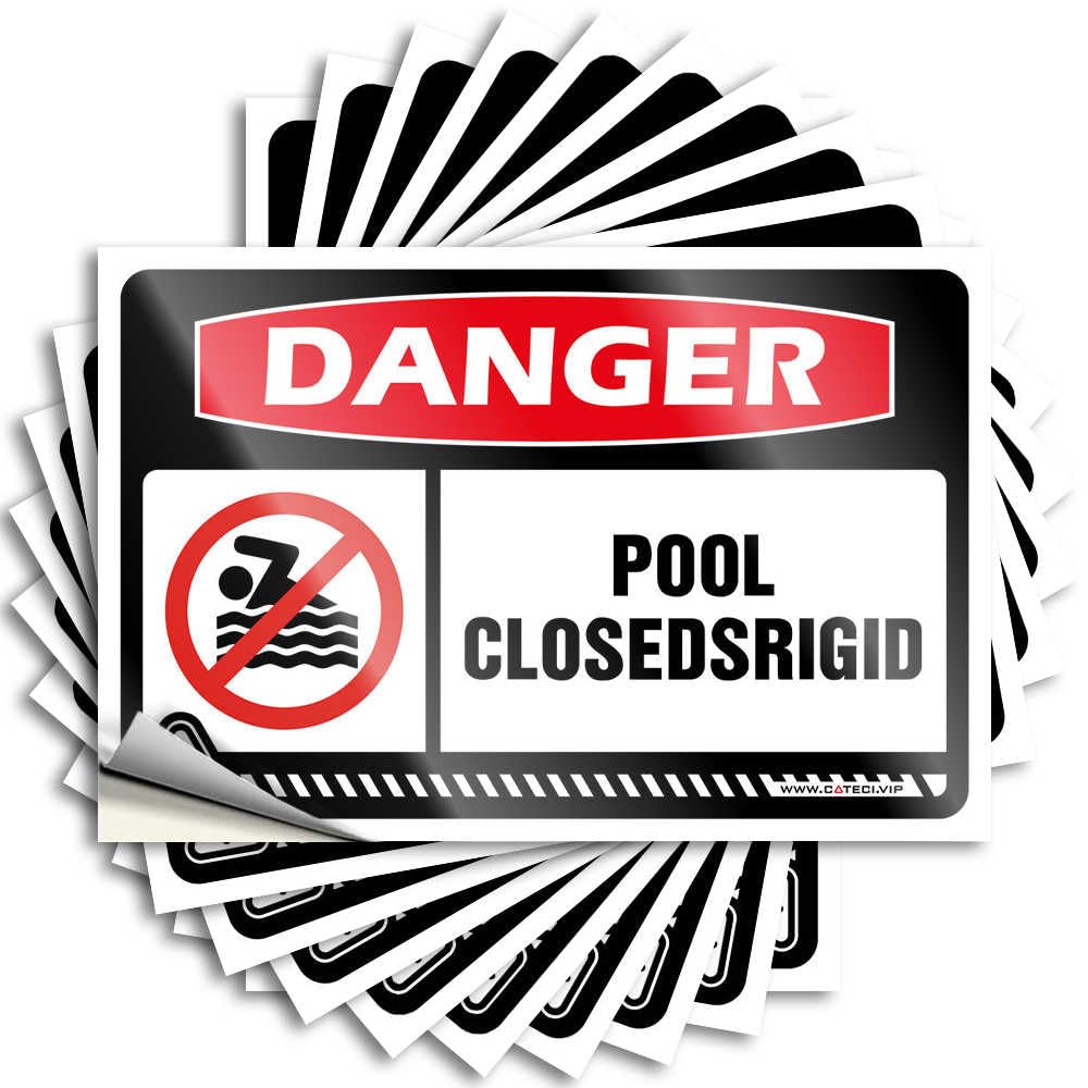 Saying Coastal Funny House Decor Hat Danger Pool Closedsrigid - No Residue Decals for Girl(8X12CM)