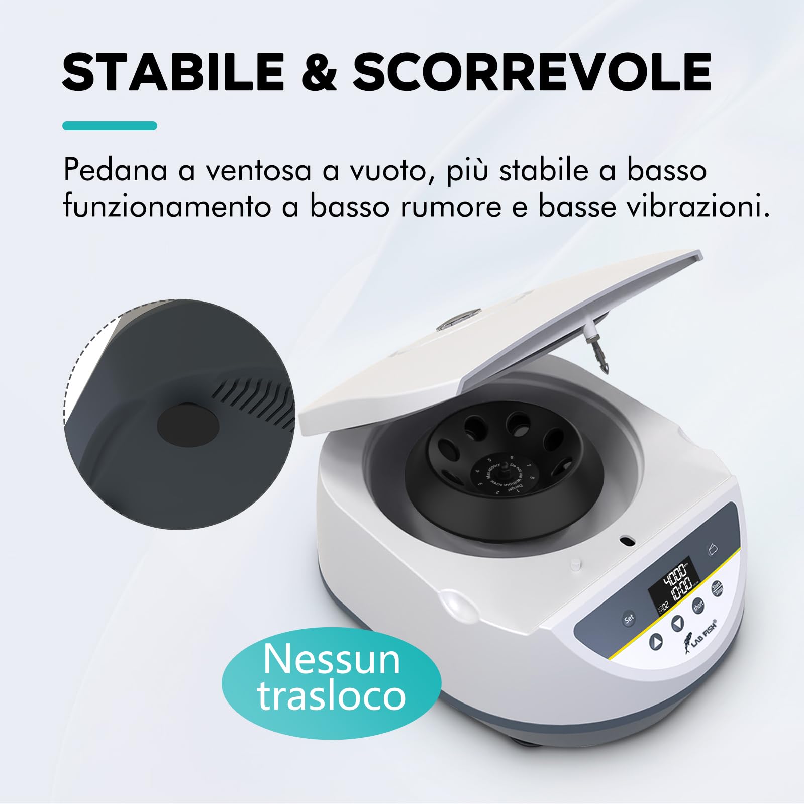 LABFISH PRP Centrifughe da Laboratorio Capacità 8x2/5/10/15ml Tubi per centrifuga, controllo a bassa velocità 500-5000r/min, Max 3074xg RCF, gamma di timer per medico/sangue/siero/plasma
