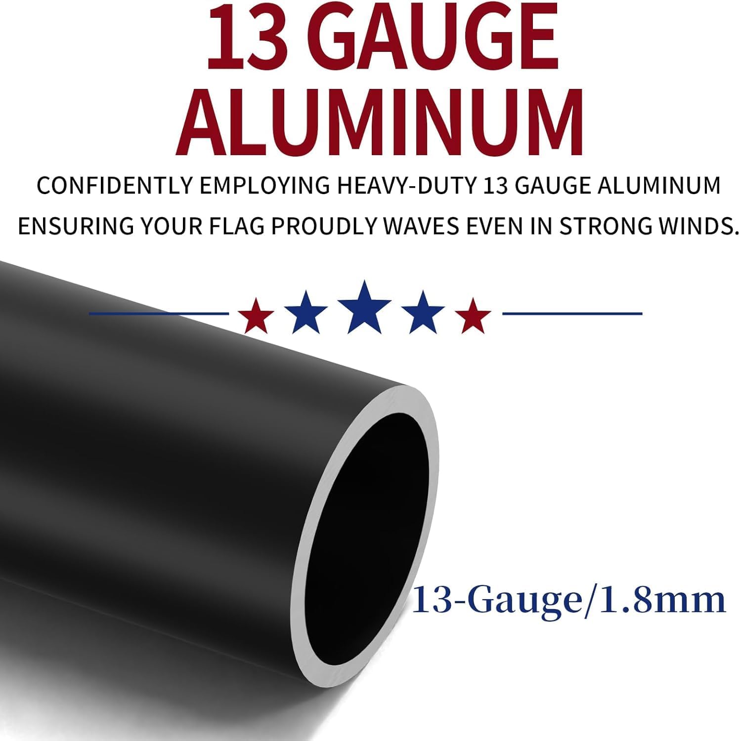 30ft heavy duty flag pole for outside house – 13-gauge extra-thick aluminum flagpole, complete set with usa flag & all hardware to fly two flags – great for patriotic displays & gift giving 30ft black