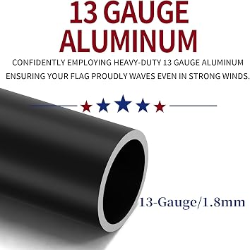 30FT Heavy Duty Flag Pole for Outside House – 13-Gauge Extra-Thick Aluminum Flagpole, Complete Set with USA Flag & All Hardware to Fly Two Flags – Great for Patriotic Displays & Gift Giving