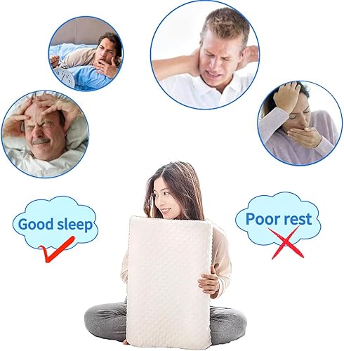 Miniatura 5 de Almohada cervical para aliviar el dolor de cuello, almohadas de espuma viscoelástica de contorno para dormir, almohada ergonómica de espuma