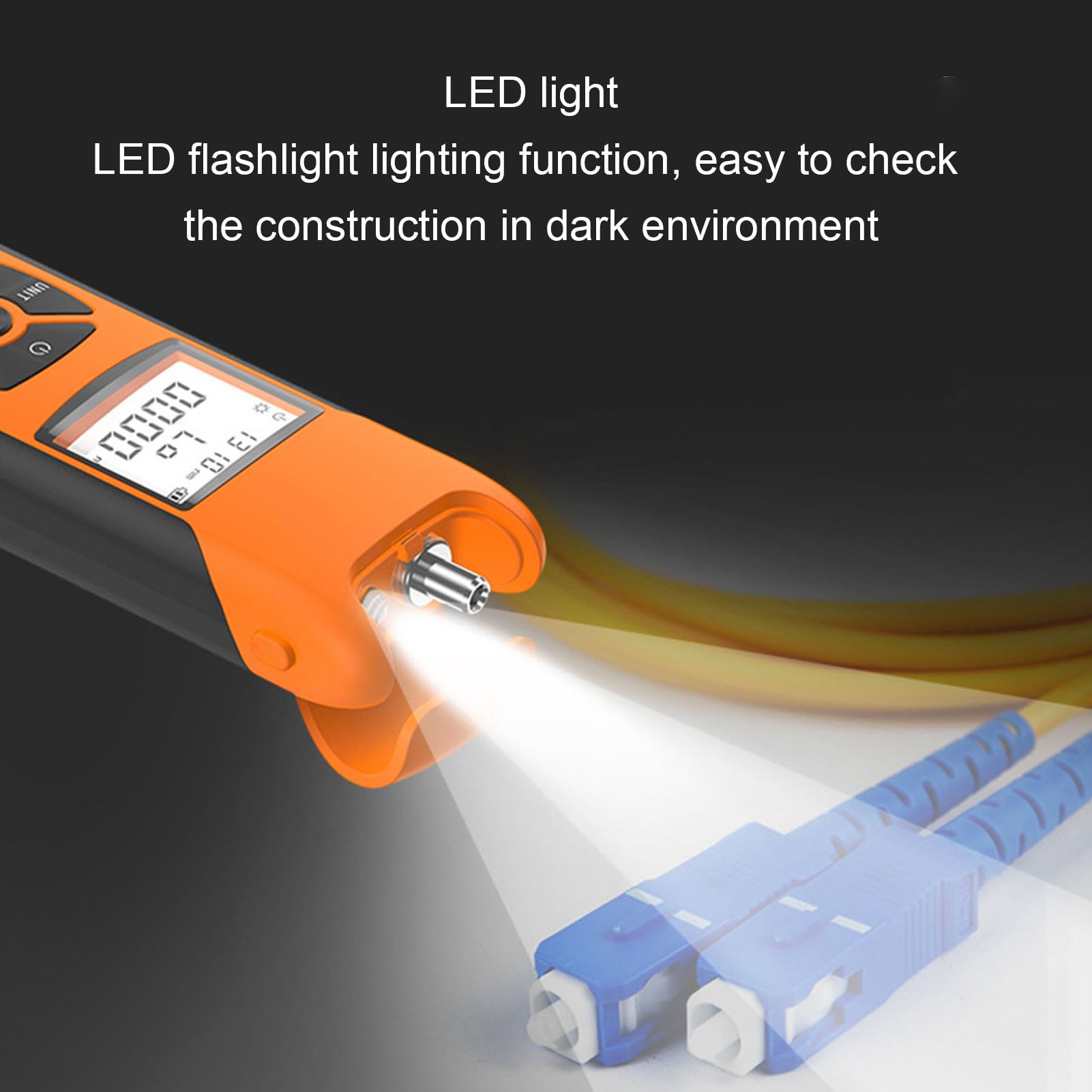 GOWENIC Mini Medidor de Potencia óptica, Mini Medidor de Potencia óptica Recargable G10, Mini Medidor de Potencia de Fibra óptica con Linterna LED, para Prueba de Comunicación