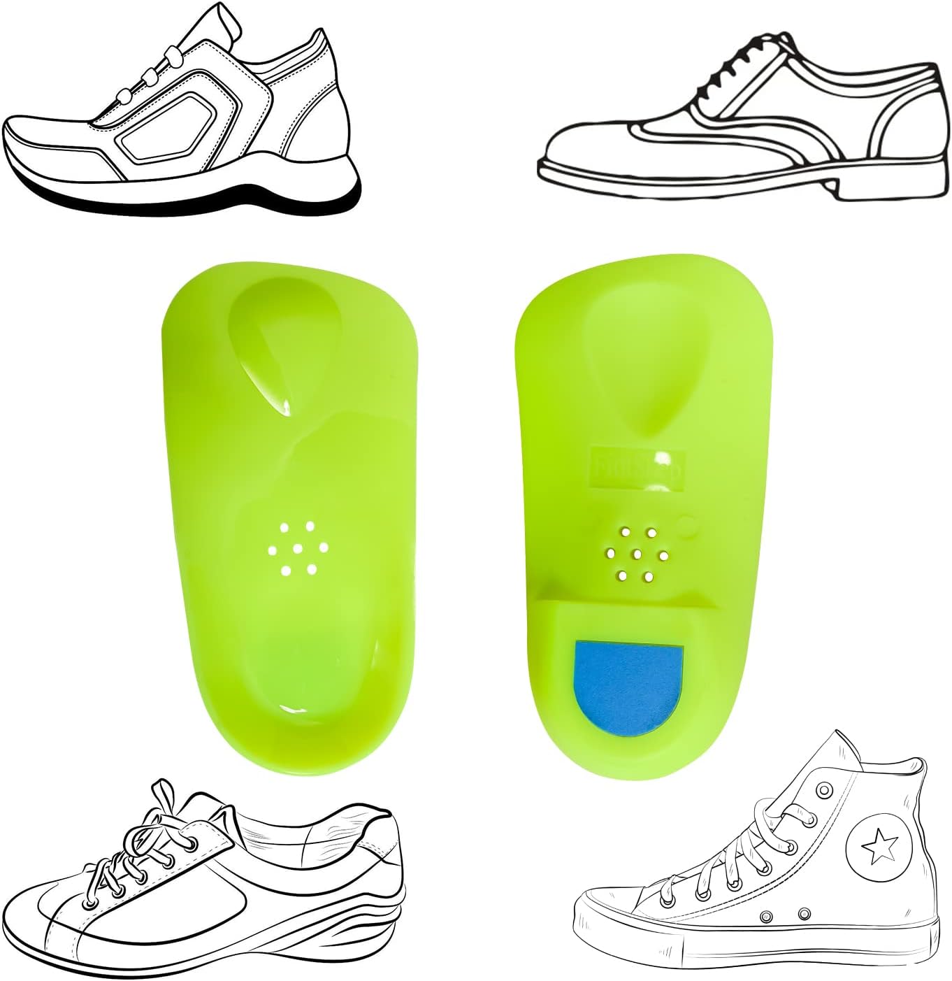 3/4 Original High Arch Inserts Firm Orthotics for Plantar Fasciitis Flat Feet Over-Pronation, Comfort Metatarsal Pad Support Insoles Relief Heel Spur Pain - Image 7