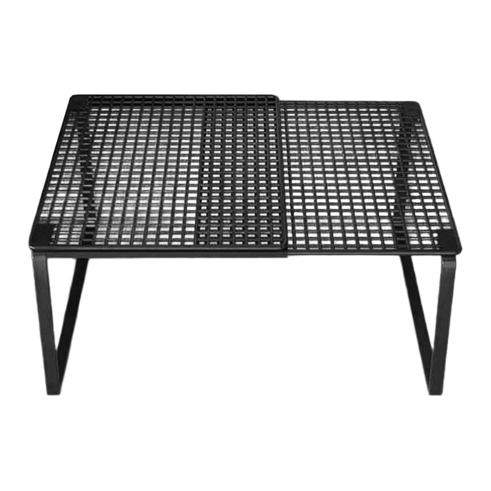 LANEJOY Mensole Da Cucina In Metallo, 2 Pezzi, Impilabili, Per Armadio E Dispensa, Nero, 43x25x15 Cm (17x10x6 Pollici)