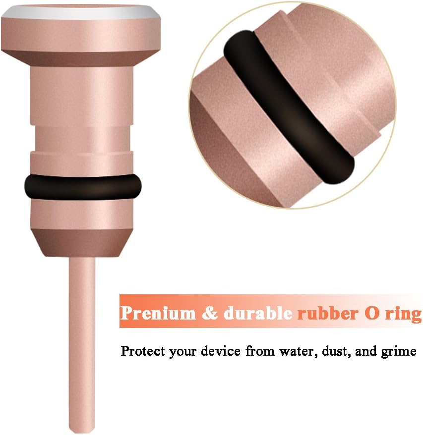 Type C Anti Dust Plug Set, iMangoo Type C Pluggy & 3.5mm Earphone Pluggy Protect USB-C Port Headphone Jack for Samsung Galaxy Note 10 Galaxy A71 5G A21 A20/30 A11 A31 A51 MOTO G Stylus Power Rose Gold