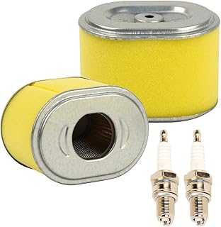 HIFROM Pack of 2 Set Replacement Air Filter Cleaner With Spark Plug Replacement for HONDA GX140 GX160 GX200 5HP 5.5HP 6.5HP Engine Generator Water Pump 17210-ZE1-820 17210-ZE1-505