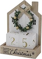 Vista 8 de Sfozstra Calendario de Adviento de Navidad con Cuenta Regresiva Numérica, Calendario de Mesa Cuadrado de Madera para Decoración, Calendario