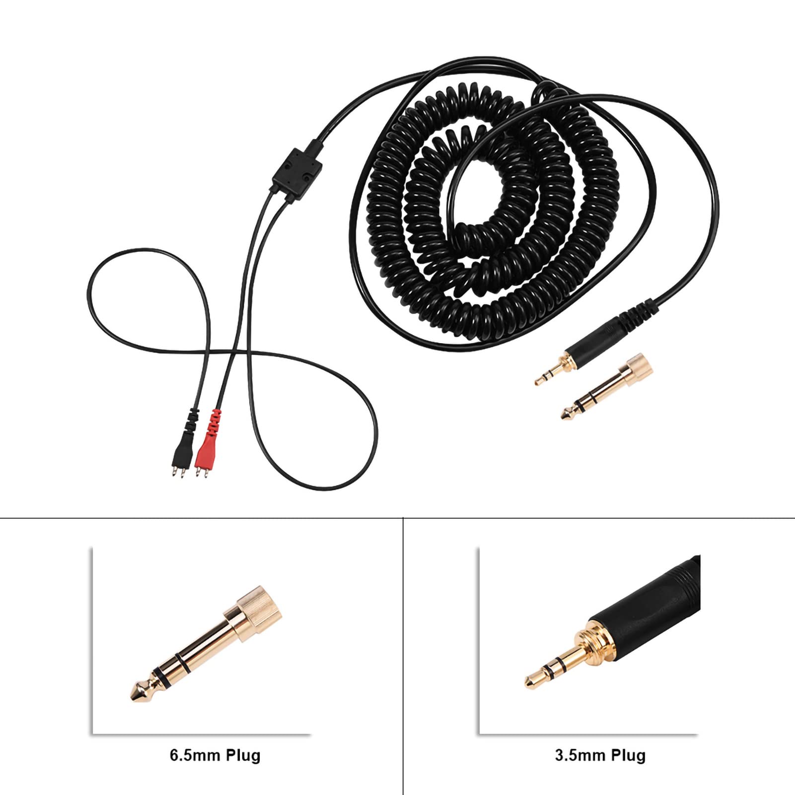 Tbest Hd25 Cable,Cable HD 25,Câble De Casque Enroulé,Câble De Bobine À Ressort De Remplacement pour Écouteurs Hd25/ 560/540/ 480/430