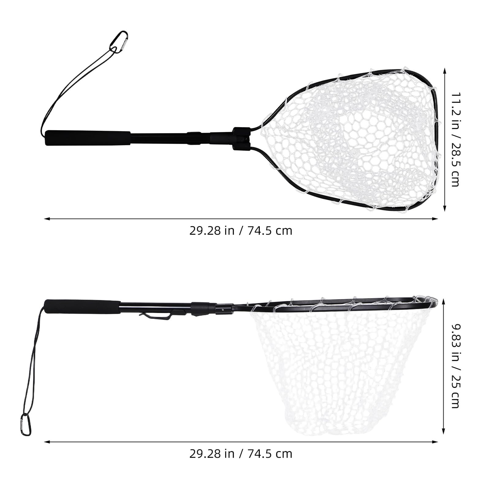 GLEAVI Red de Pesca Plegable de Silicona con Marco Negro y Malla Compacta y Ligera para Acuarios y Pesca al Aire Libre Red de Acuario Herramienta Portátil