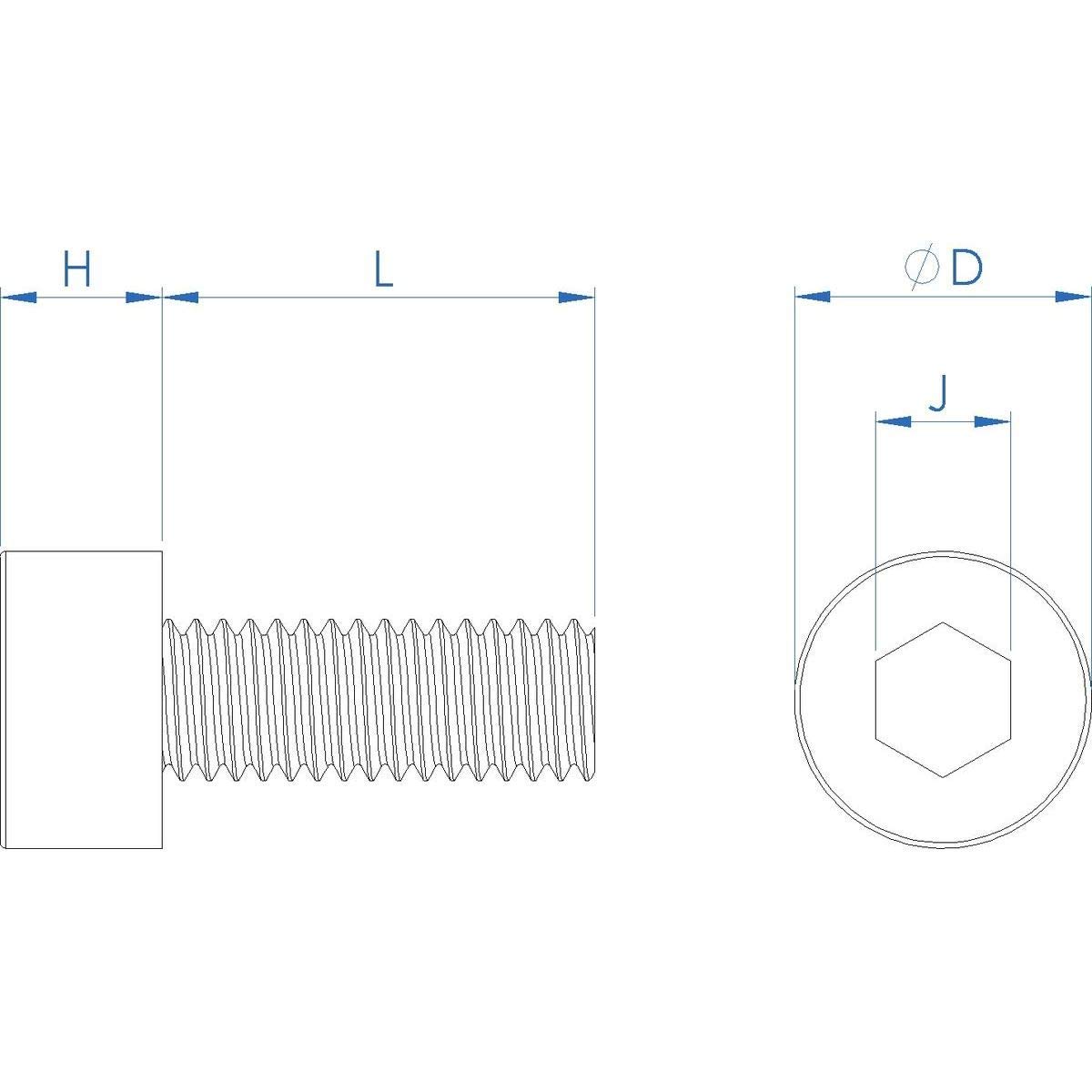Fullerkreg 0.8mm Pitch M5 x 10MM Socket Head Cap Screws, Allen Socket Drive, Din 912, AISI 304 Stainless Steel (18-8), Full Thread, Bright Finish, Machine Thread, Quantity 50