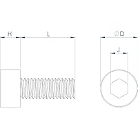 Vista 5 de Tornillos de cabeza de enchufe M8-1,25 x 35 mm, acero inoxidable 304, Cantidad 10