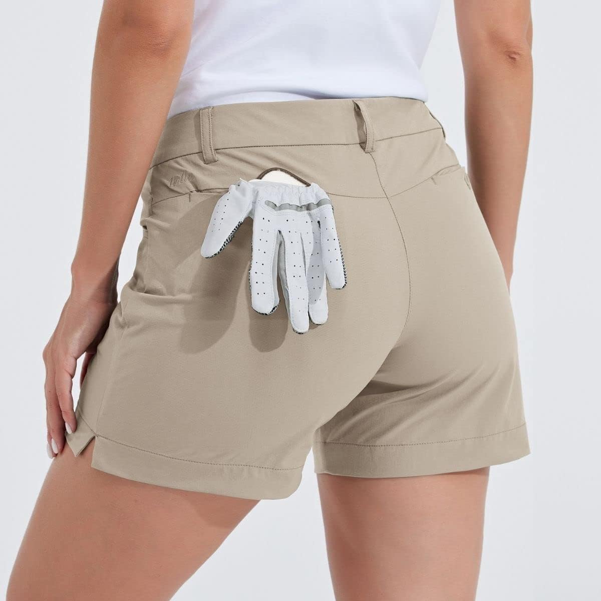 Willit Women's 4.5" Golf Shorts Quick Dry Hiking Causal Shorts with Pockets Water Resistant Khaki Size 6 : Clothing, Shoes & Jewelry