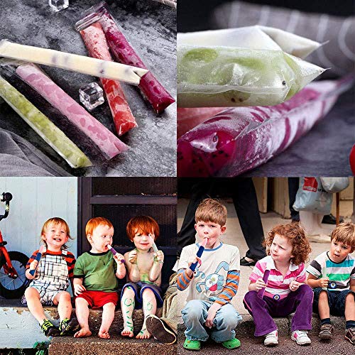 Febsnow 86-Q031 160 Disposable Ice Popsicle Mold Bags| Bpa Free Freezer Tubes With Zip Seals | For Healthy Snacks, Yogurt Sticks thumb #3