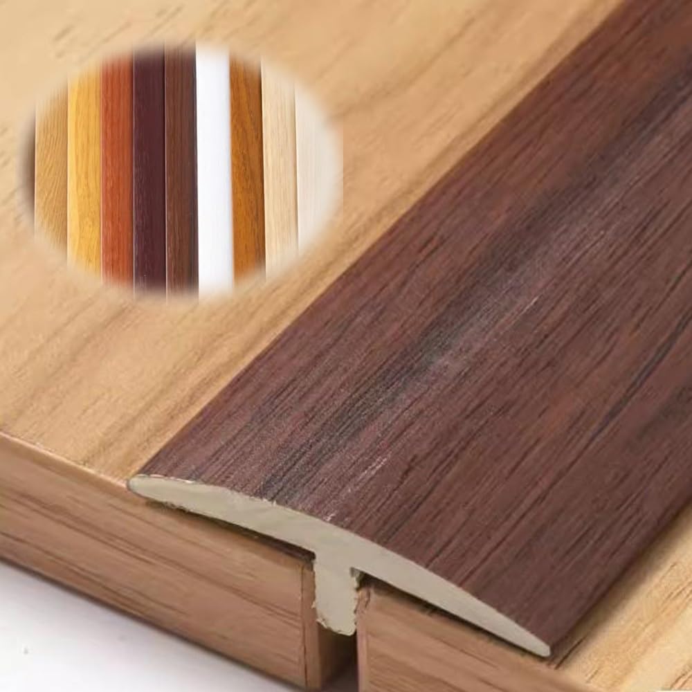 EMENAR T Molding Floor Strips for Door Edge/Uneven Floors, 36" Flooring Accessory Cover Strip for Joining Floor Gaps, Smooth, Lightweight, Easy to Install (Color : Black Walnut)