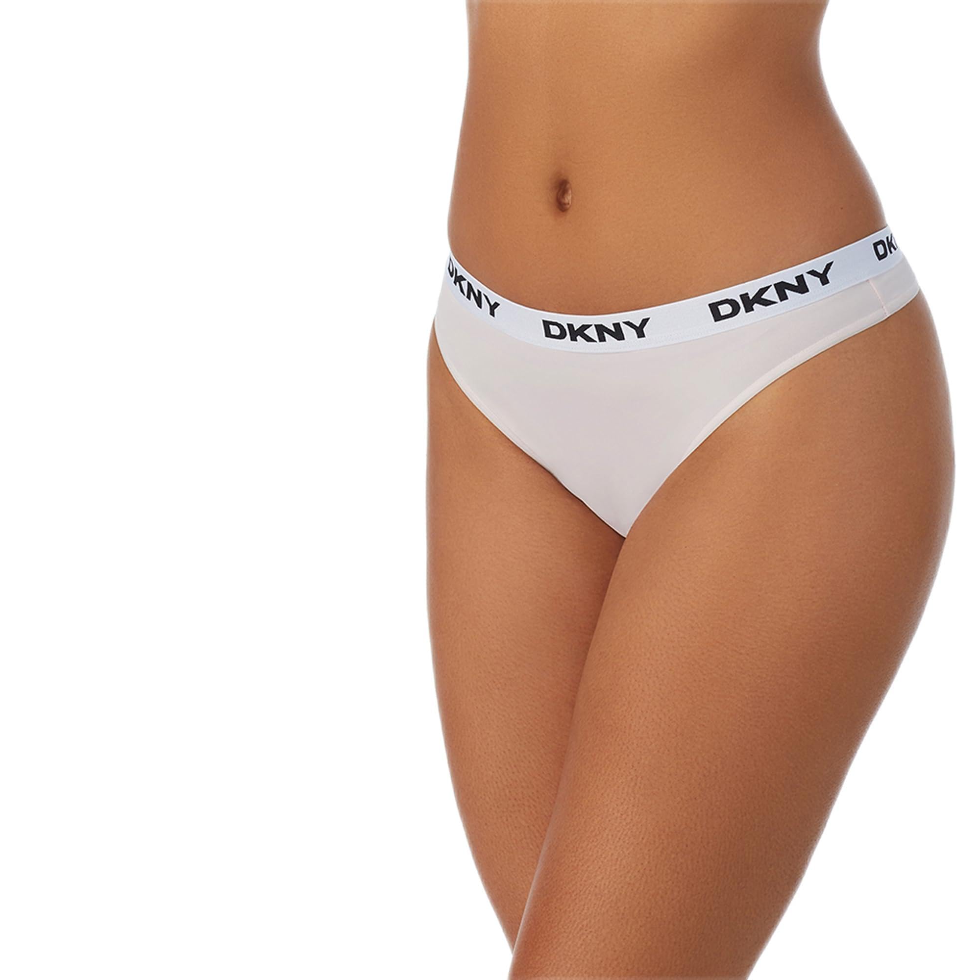 Thong strings DKNY Microfiber contrast logo pour femme en microfibre - 4
