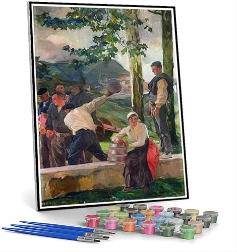 Miniatura 1 de Pintura por números para adultos, juego de bolos, pintura por Joaquin Sorolla DIY pintura al óleo por números Kits