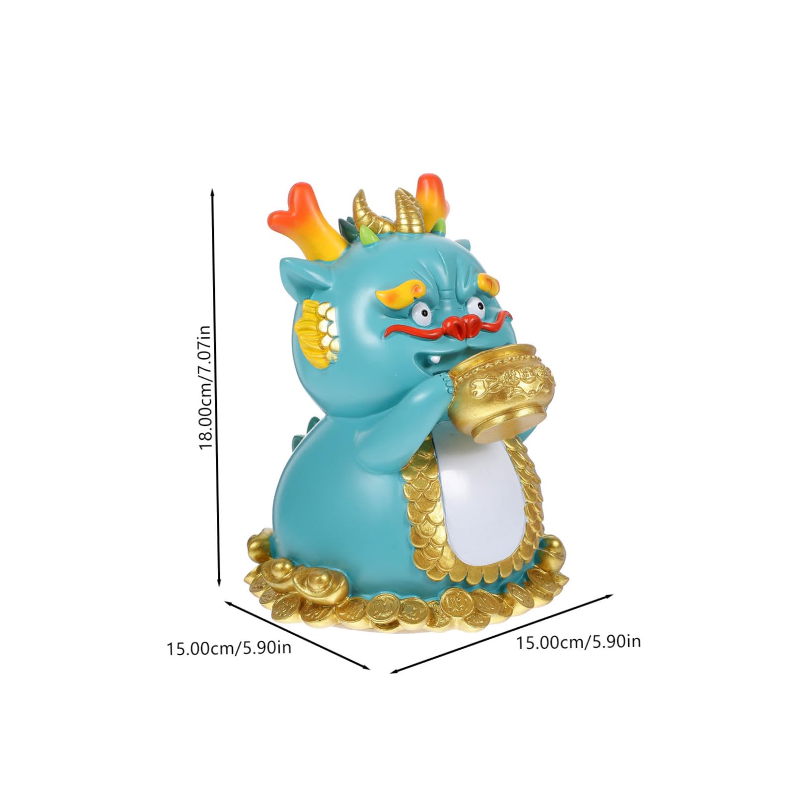 FRCOLOR Drachen-spardose aus Kunstharz Münzsparglas zum Öffnen Deko für Wohnzimmer Geschenk zum Chinesischen Neujahr