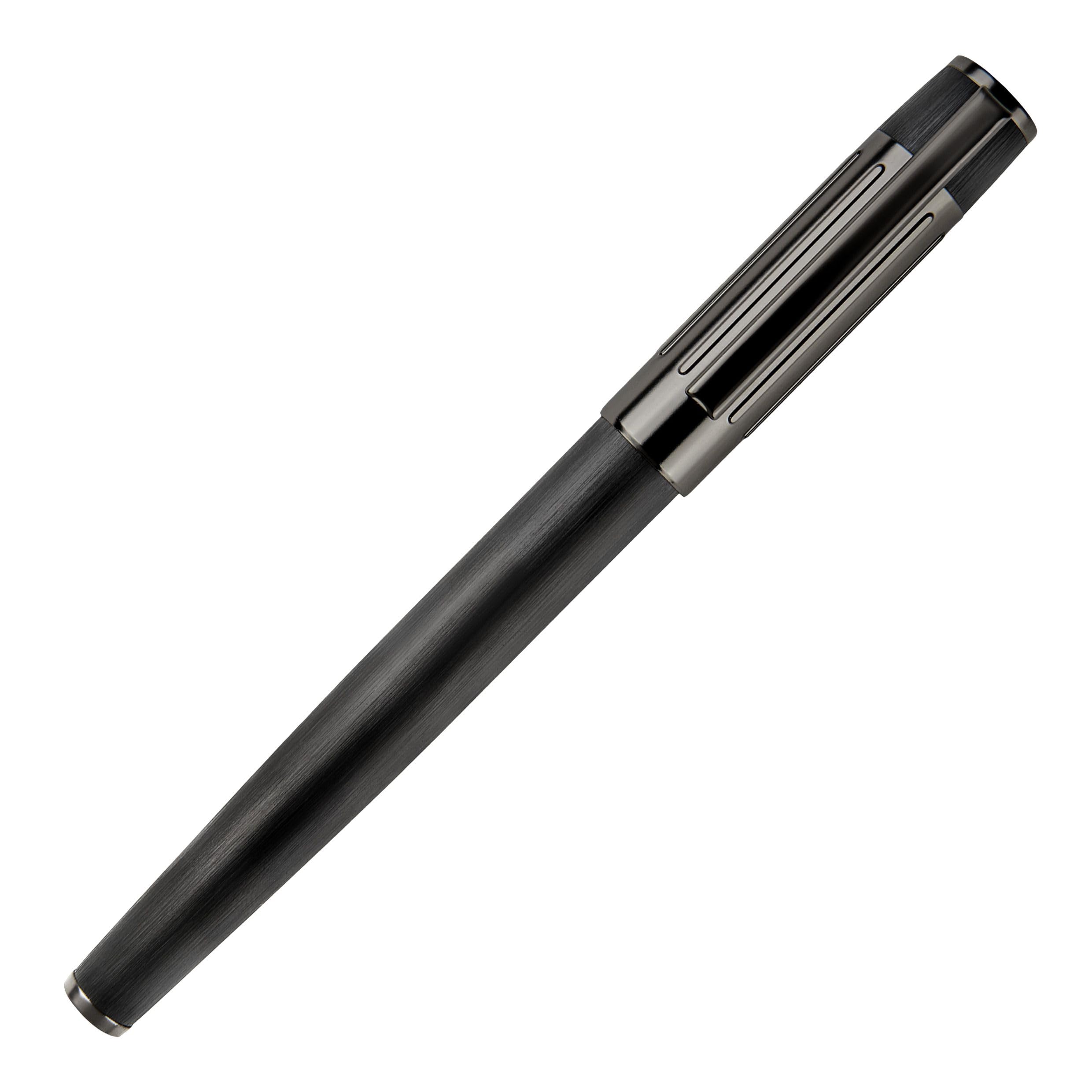 Hugo Boss Gear Ribs Füllfederhalter aus Messing und Aluminium in der Farbe Black, Länge: 13,8cm, Federstärke: M, HSV3062A