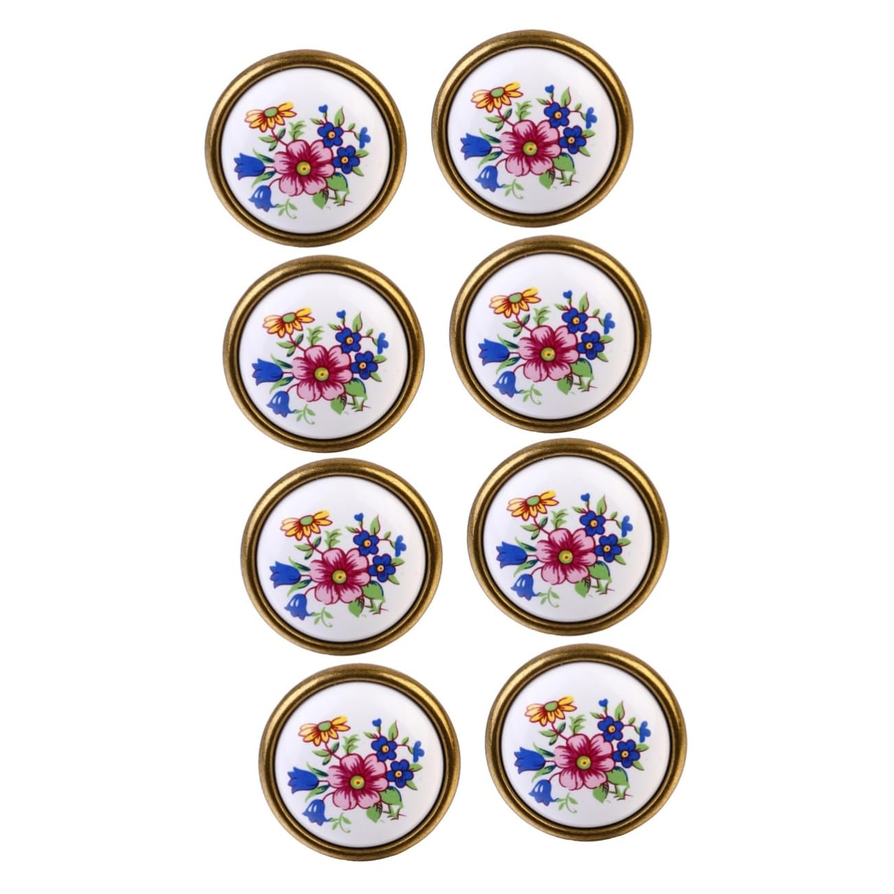 LIFKOME 2 Sätze Keramische Türknöpfe Mit Blumenmuster Ländlicher Stil Für Schränke Diy Möbelknöpfe Für Küchenschränke Und Kommoden 4 Stück * 2