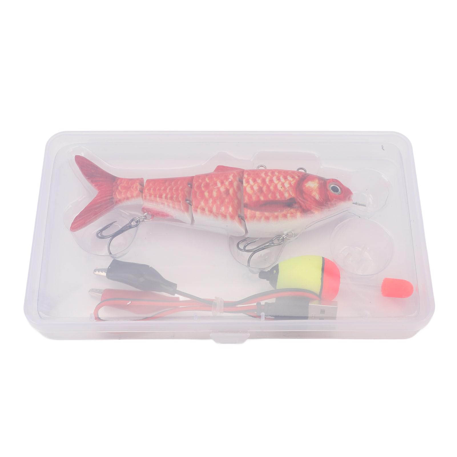 CHICIRIS Esca da Pesca Elettrica, Esca Robotica Ricaricabile USB Multi Snodata con Luce LED e Programma di Nuoto dei Pesci Simulato, per la Pesca D'Acqua Dolce