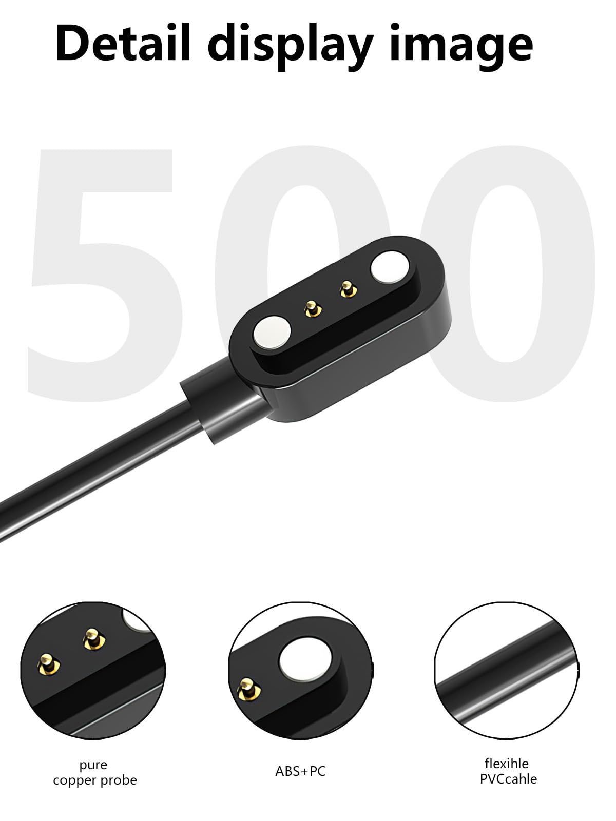 [2er-Pack] für ZKSSGY C60 Fitness Tracker Smartwatch, magnetisches USB-Ladekabel, 2-poliges Kabel-Ladegerät für Smartwatch.