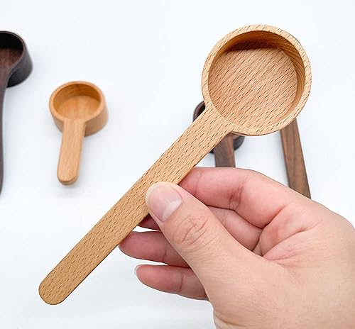 Miniatura 2 de Cuchara de café, cucharas de café, cuchara de café de madera de haya estilo coreano, medición para granos molidos o té, agitador de mezcla de cocina