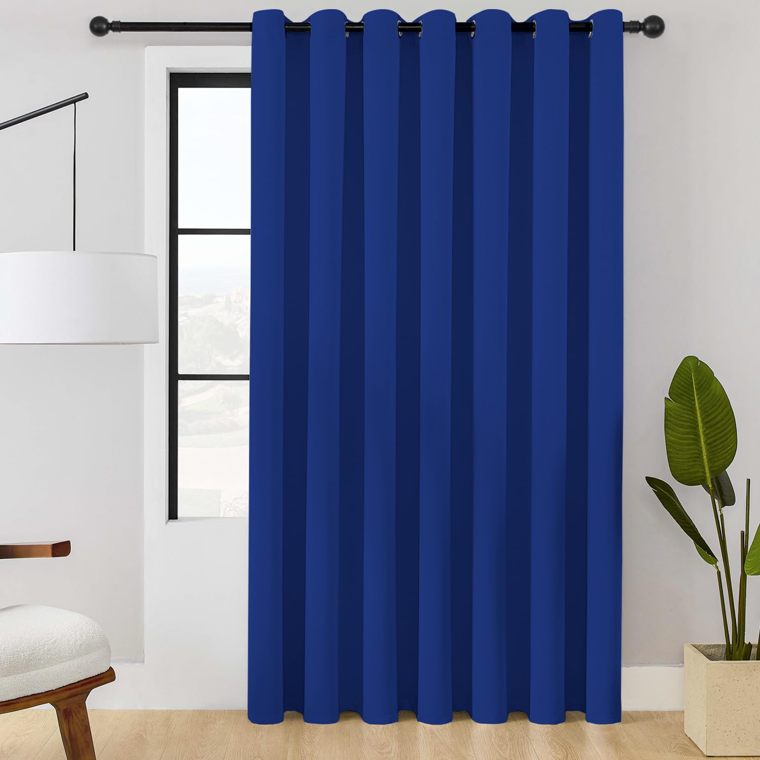 ChrisDowa Room Divider Curtain 84 Inches Long, Wide Blackout Sliding Door Curtain for Bedroom, Room Darkening Privacy Window Curtain for Patio Door (1