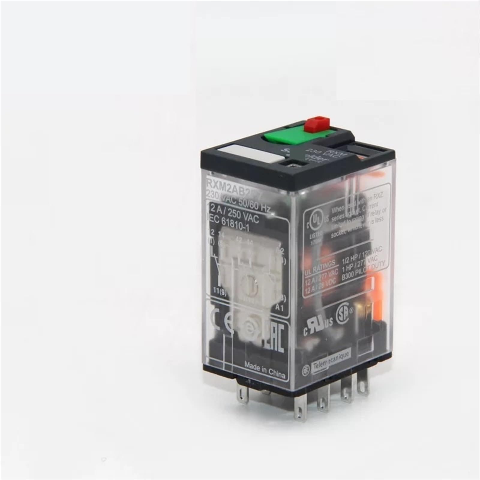 MOBYAT Relés enchufables en Miniatura RXM eléctricos con LED RXM2A 2CO 12A 12 VDC-110 VDC 24 VAC-230 Vac electromagnéticos 5 uds (Size : RXM2AB2F7 120AC)