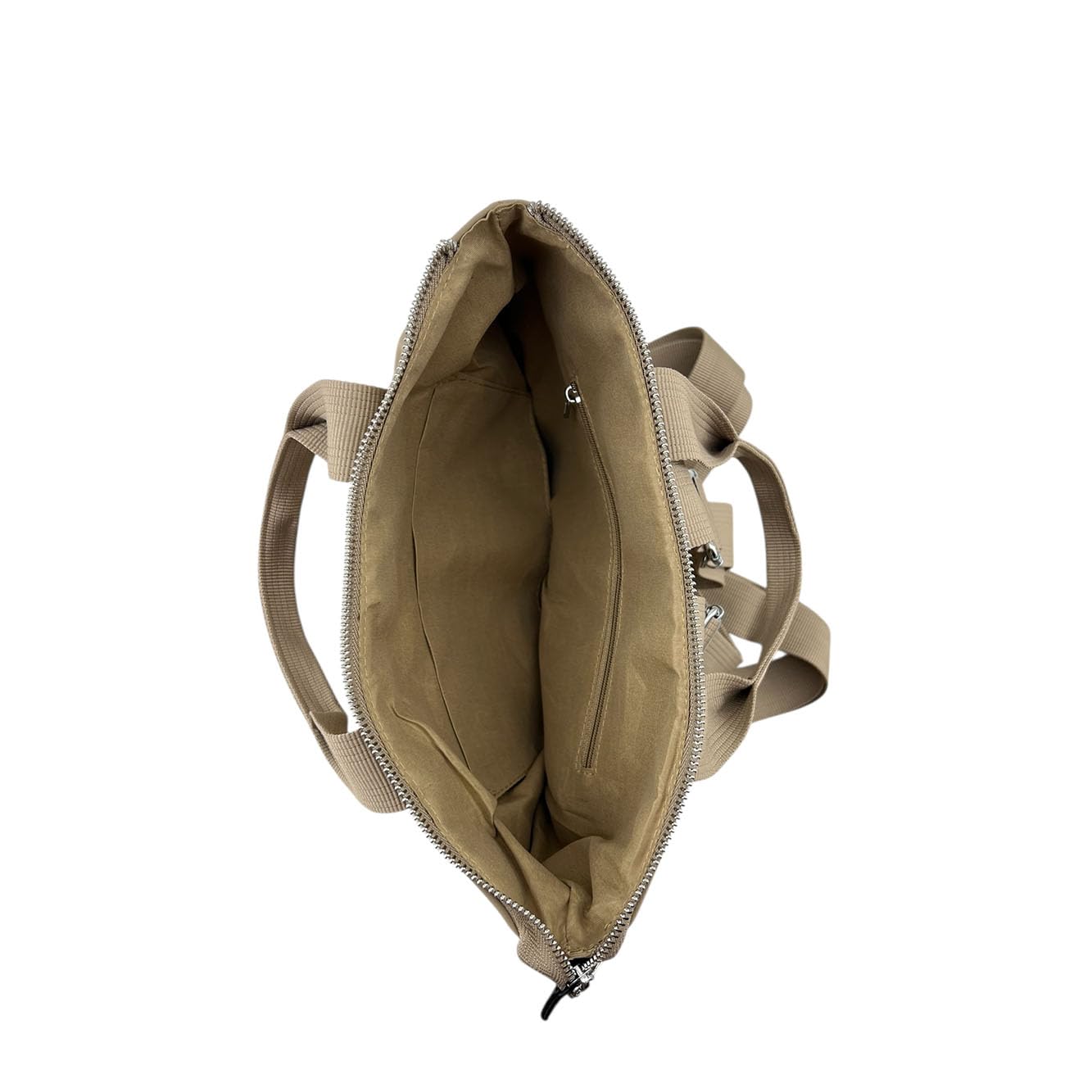 MODELISA - Bolso Mochila con Asas y Correas Ajustables Multifuncional Estilo Casual para Mujer (Caqui)