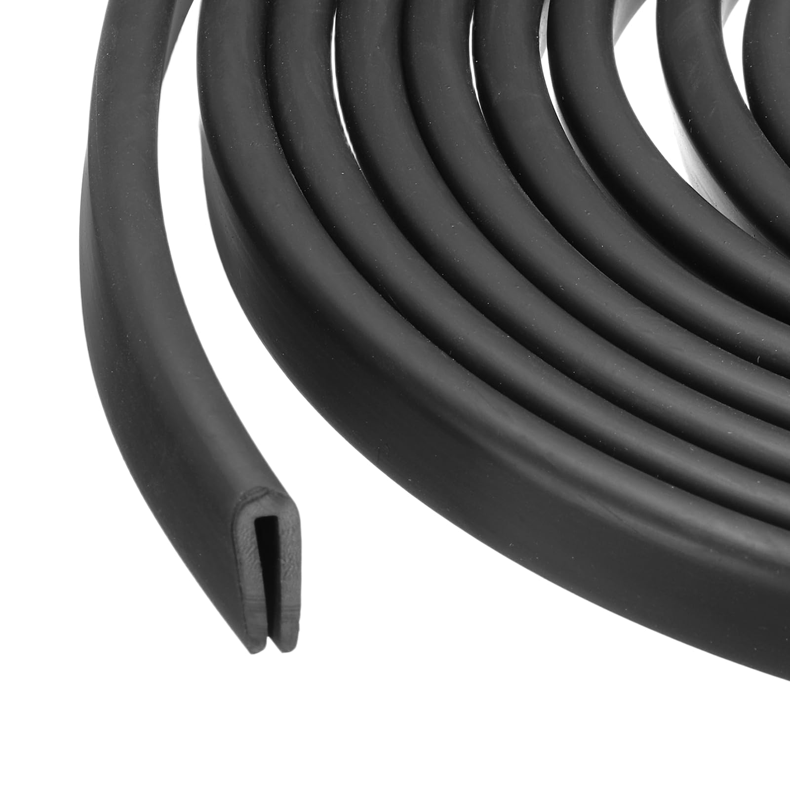 PATIKIL Rubber Edge Trim, 13.1ft x 6mm x 12mm U Channel Rubber Guard Seal Strip Protector Fit for 2mm Edge for Car Doors Hatches Sheet Metal Table Corners Steel Plates, Black