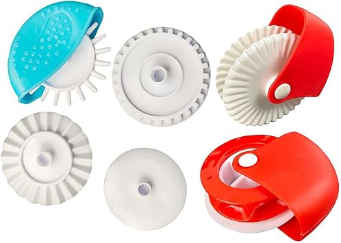 Pastry Wheel Decorator and Cutter, 6Pcs Pie Wheel, Pastry Wheel Roll, Pie Crust Cutter, Pastry Cutters, Pies Cutters, Pizza Pastry Pie Lattice Cookie Biscuit Decoration, DIY Baking Cooking Tool