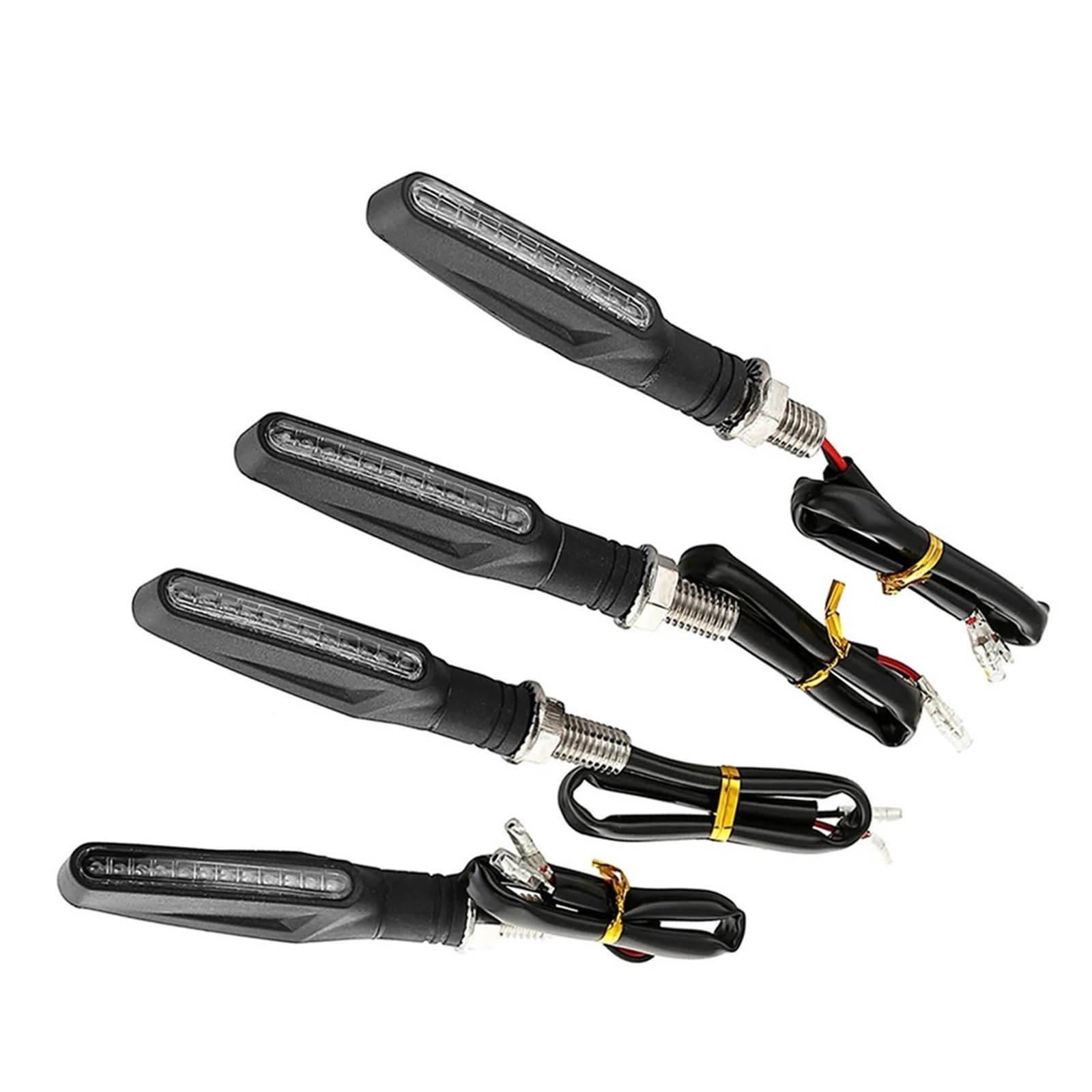indicateurs Clignotant Moto Lot De 4 Clignotants Universels pour Moto, 12 LED, Clignotants Avant Et Arrière, Clignotants Séquentiels Professionnels