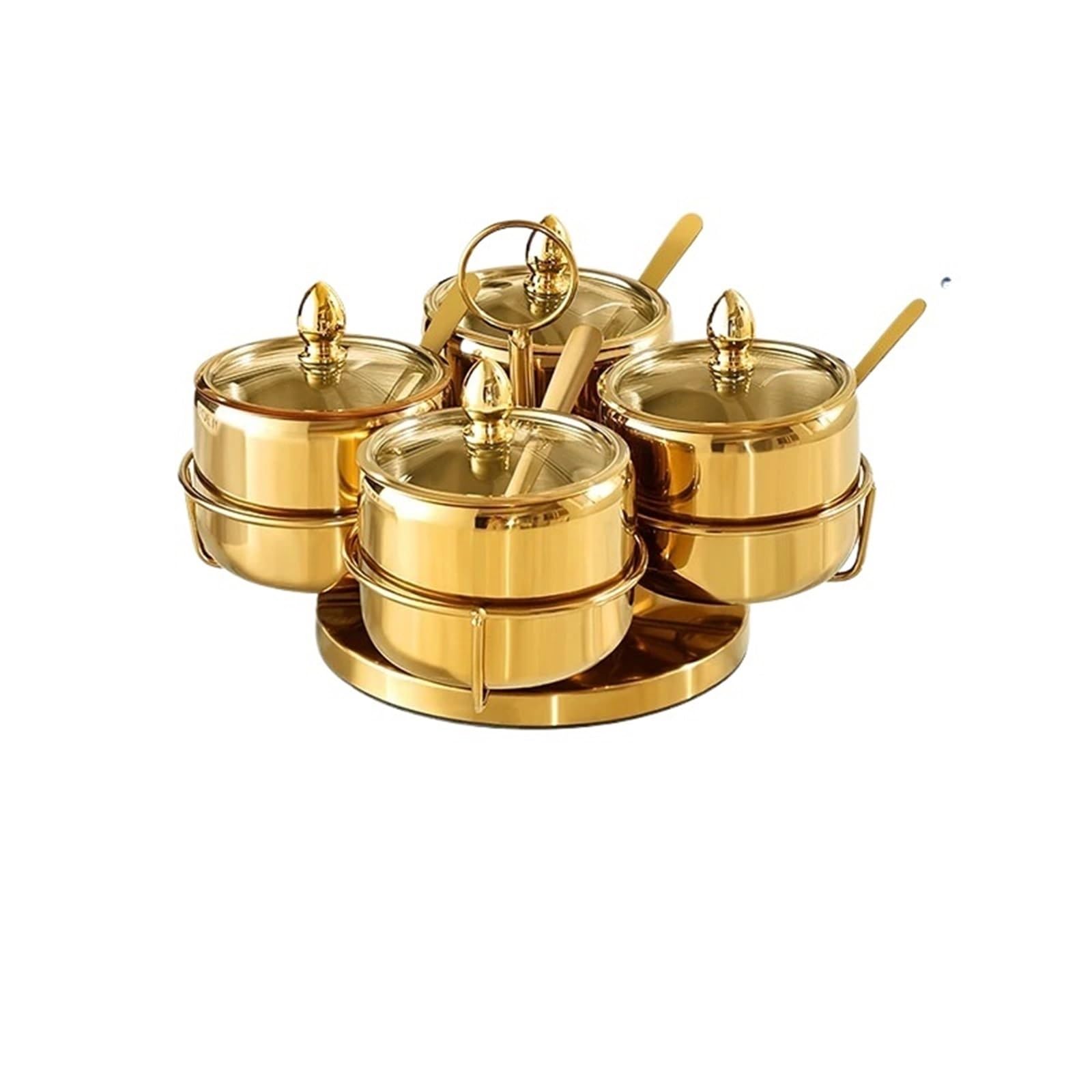 Gewürzbehälter aus Edelstahl Pfeffer- und Salzstreuer aus Edelstahl 304, Pfefferglas, Restaurant-Tisch-Gewürzflasche, goldene Streudose(Rotation type 2)