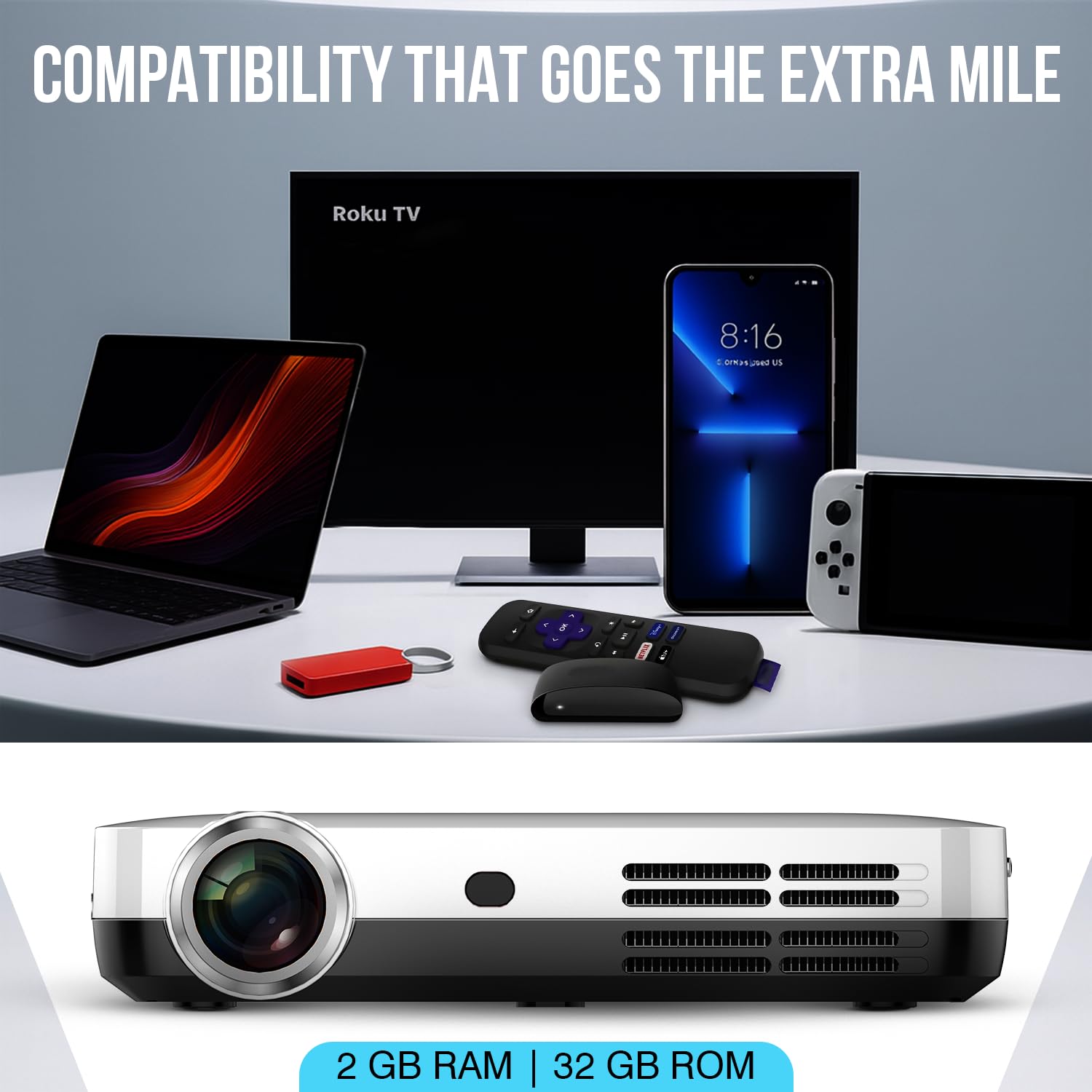 【未使用品】Smart Android Cinema Projector S68abdada6cb14ec09cc0371cd1f6e