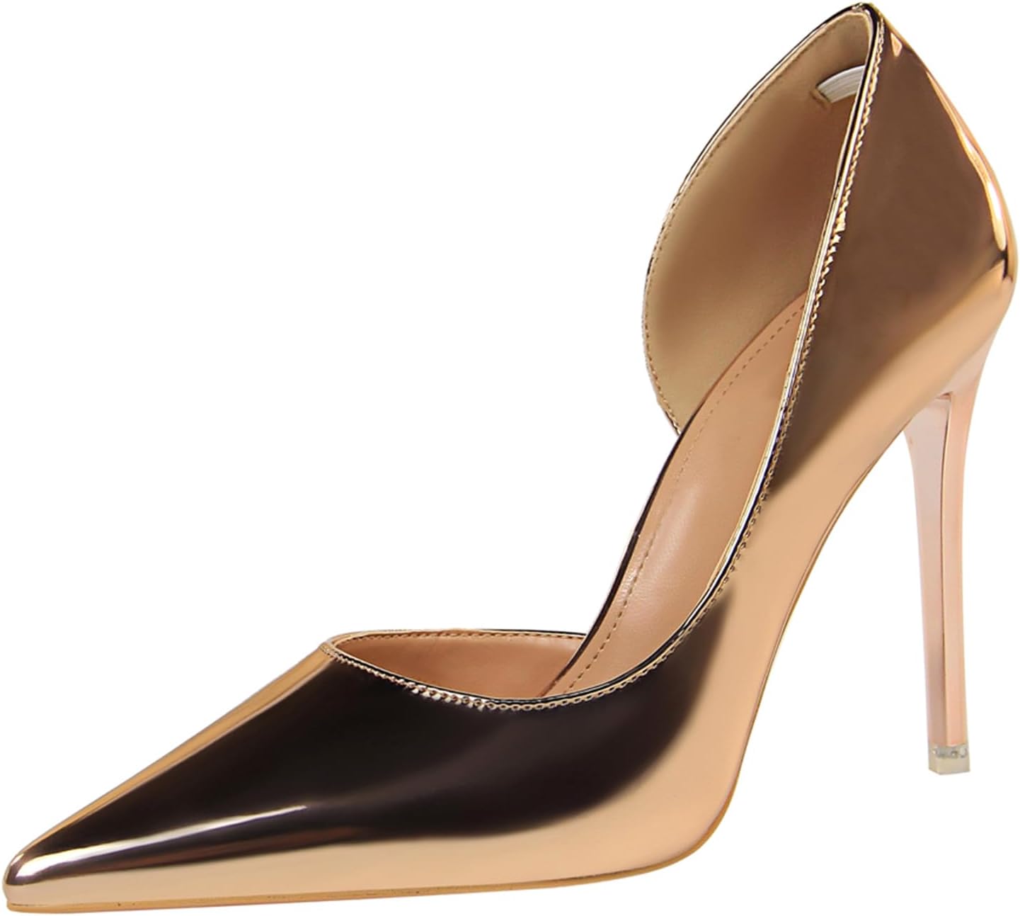 High Heels Dress Shoes for Women 4 Inch Leatherette Pumps Closed Toe Stiletto Heels for Wedding Guest Party Evening Graduation